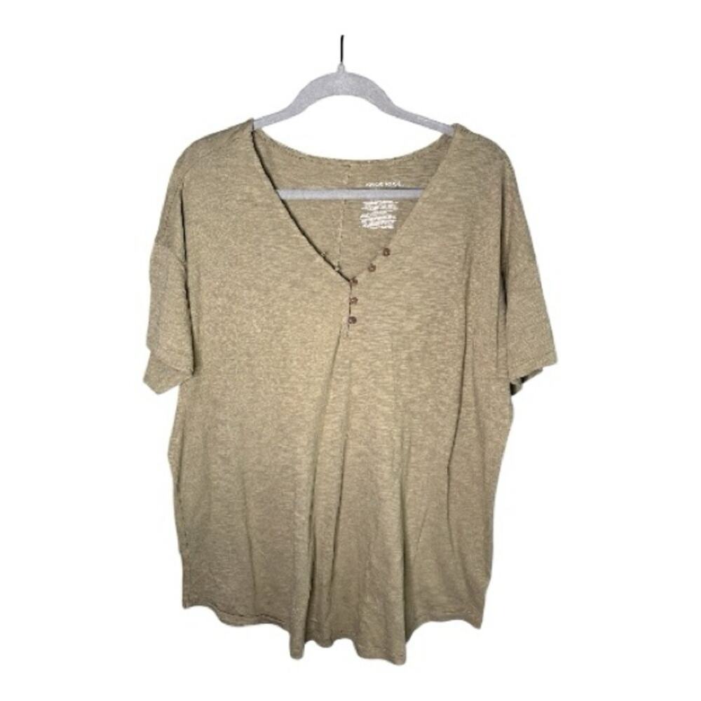 Knox Rose Olive Green Henley Shirt XL